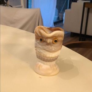 Glass owl creamer